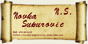 Novka Supurović vizit kartica